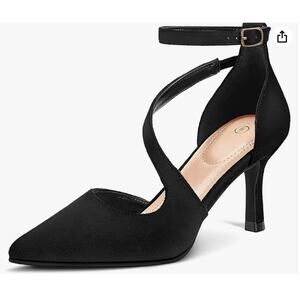 mysoft Women's Pumps Pointed Toe Stiletto Ankle Strap 3" Heel Shoes Size 7 NEW